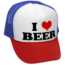 Load image into Gallery viewer, I HEART BEER - funny joke party gag - Vintage Retro Style Trucker Cap Hat - Five Panel Retro Style TRUCKER Cap
