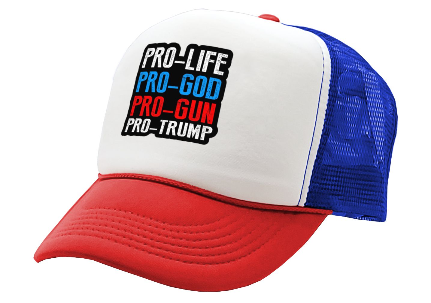 Pro God Life Gun - Vintage Retro Style Trucker Cap Hat - Five Panel Retro Style TRUCKER Cap