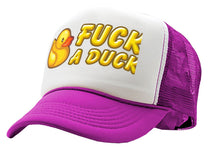 Load image into Gallery viewer, F___ A DUCK - funny dare gift gag rubber ducky - Vintage Retro Style Trucker Cap Hat - Five Panel Retro Style TRUCKER Cap
