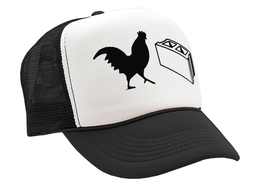 COCK BLOCK - funny sexy wingman joke gag - Vintage Retro Style Trucker Cap Hat - Five Panel Retro Style TRUCKER Cap