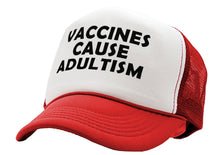 Load image into Gallery viewer, VACCINES CAUSE ADULTISM - Five Panel Retro Style TRUCKER Cap
