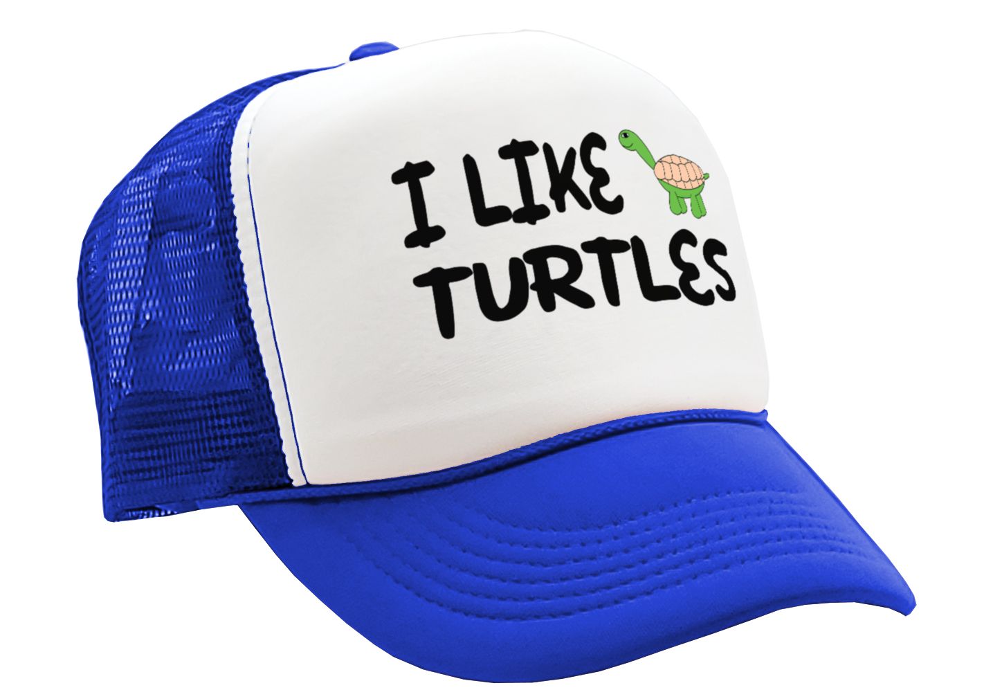 I LIKE TURTLES - Five Panel Retro Style TRUCKER Cap