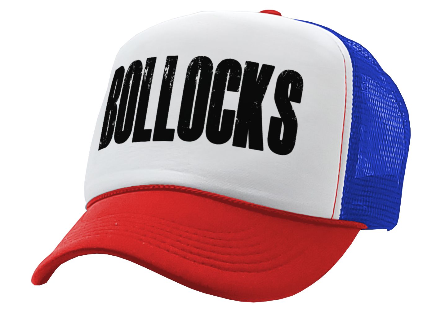 BOLLOCKS - british humor funny joke gag - Vintage Retro Style Trucker Cap Hat - Five Panel Retro Style TRUCKER Cap