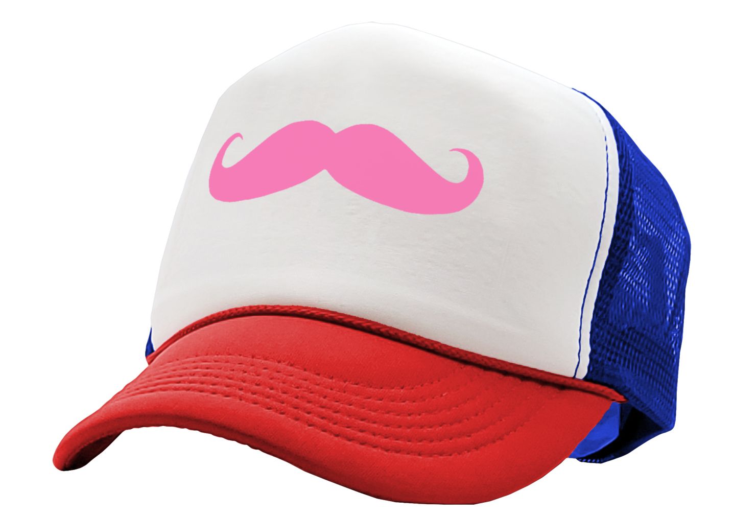 PINK MUSTACHE - Five Panel Retro Style TRUCKER Cap