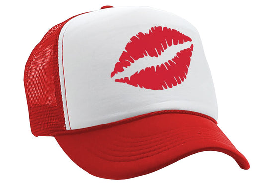 SEXY LIPS - kiss lipstick hot - Vintage Retro Style Trucker Cap Hat - Five Panel Retro Style TRUCKER Cap