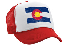 Load image into Gallery viewer, COLORADO FLAG - coloradan mountain state - Adult Trucker Cap Hat - Five Panel Retro Style TRUCKER Cap
