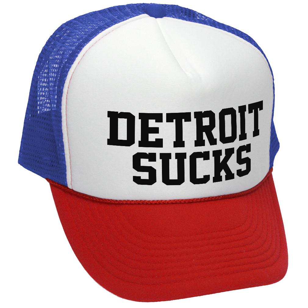 Detroit Sucks Trucker Hats - Mesh Cap - Five Panel Retro Style TRUCKER Cap