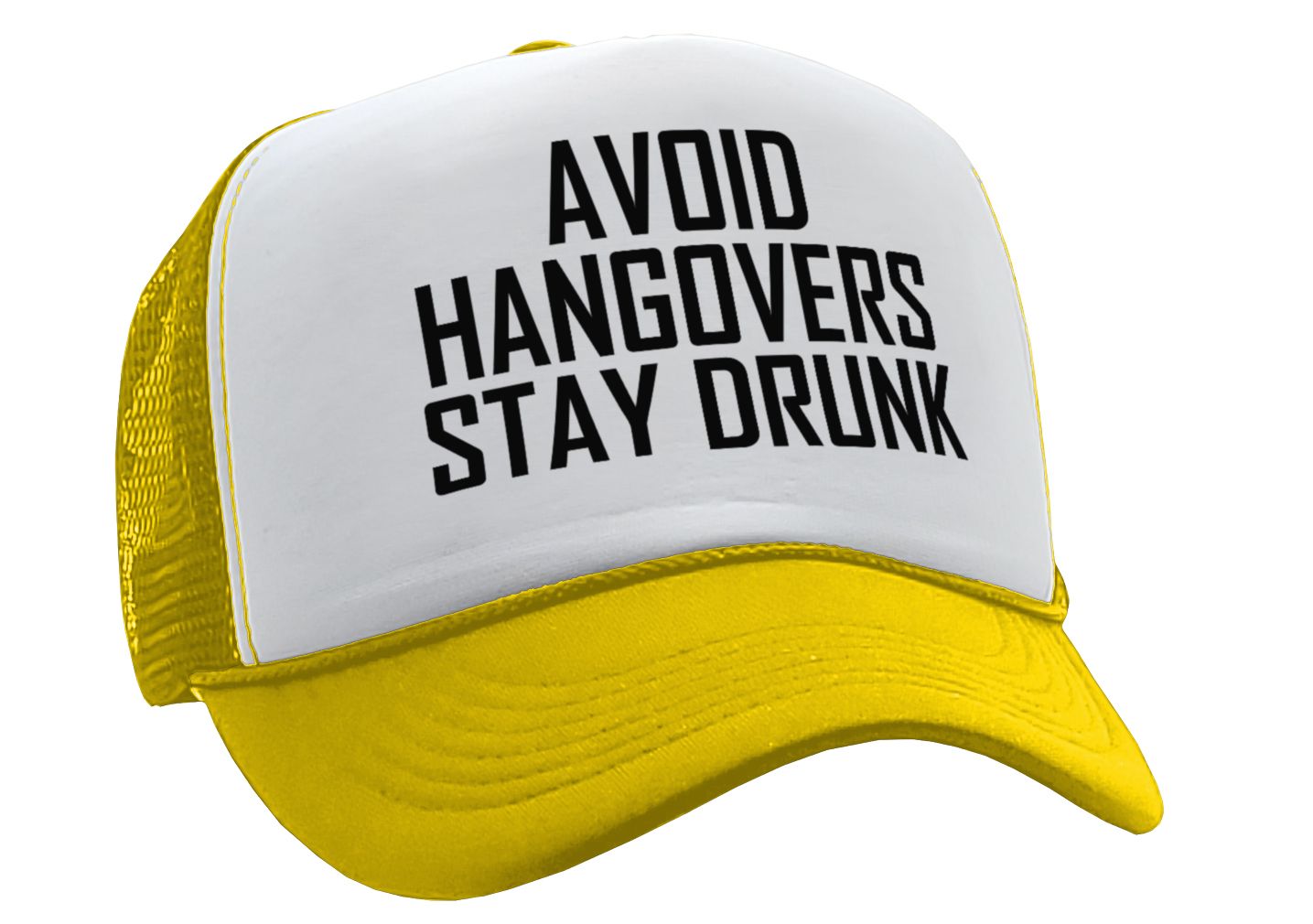 AVOID HANGOVERS - Stay Drunk - funny joke - Vintage Retro Style Trucker Cap Hat - Five Panel Retro Style TRUCKER Cap