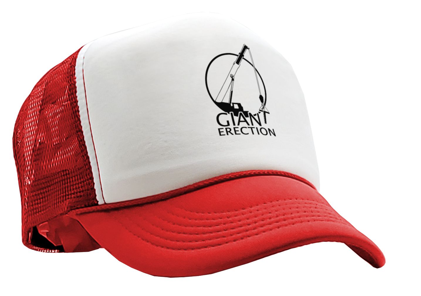 GIANT ERECTIONS - sexy construction joke - Vintage Retro Style Trucker Cap Hat - Five Panel Retro Style TRUCKER Cap