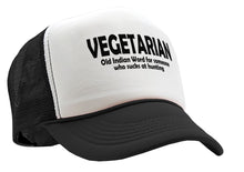 Load image into Gallery viewer, VEGETARIAN - BAD HUNTER - Five Panel Retro Style TRUCKER Cap
