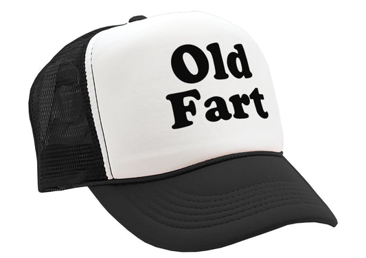 OLD FART - funny over the hill joke gag - Vintage Retro Style Trucker Cap Hat - Five Panel Retro Style TRUCKER Cap