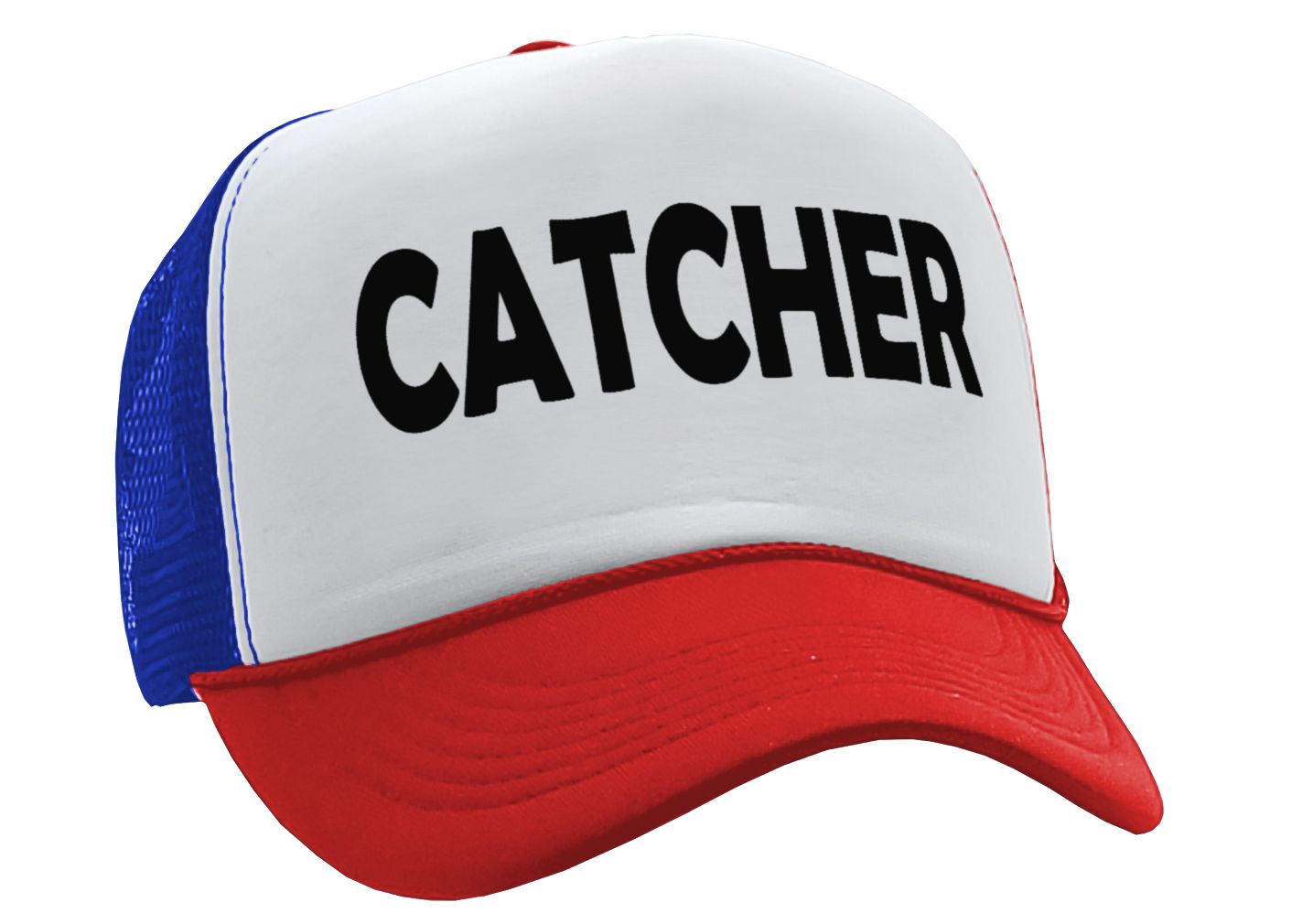 CATCHER - pitcher funny lgbtq gay rights - Vintage Retro Style Trucker Cap Hat - Five Panel Retro Style TRUCKER Cap