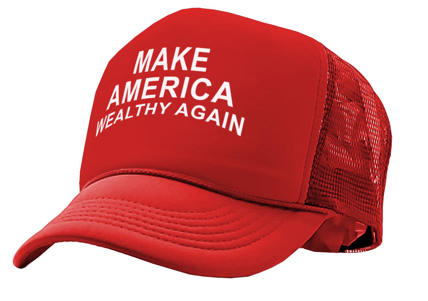 Make America Wealthy Again Adjustable Snap Back Trucker Hat Cap - vote election Trump 2024