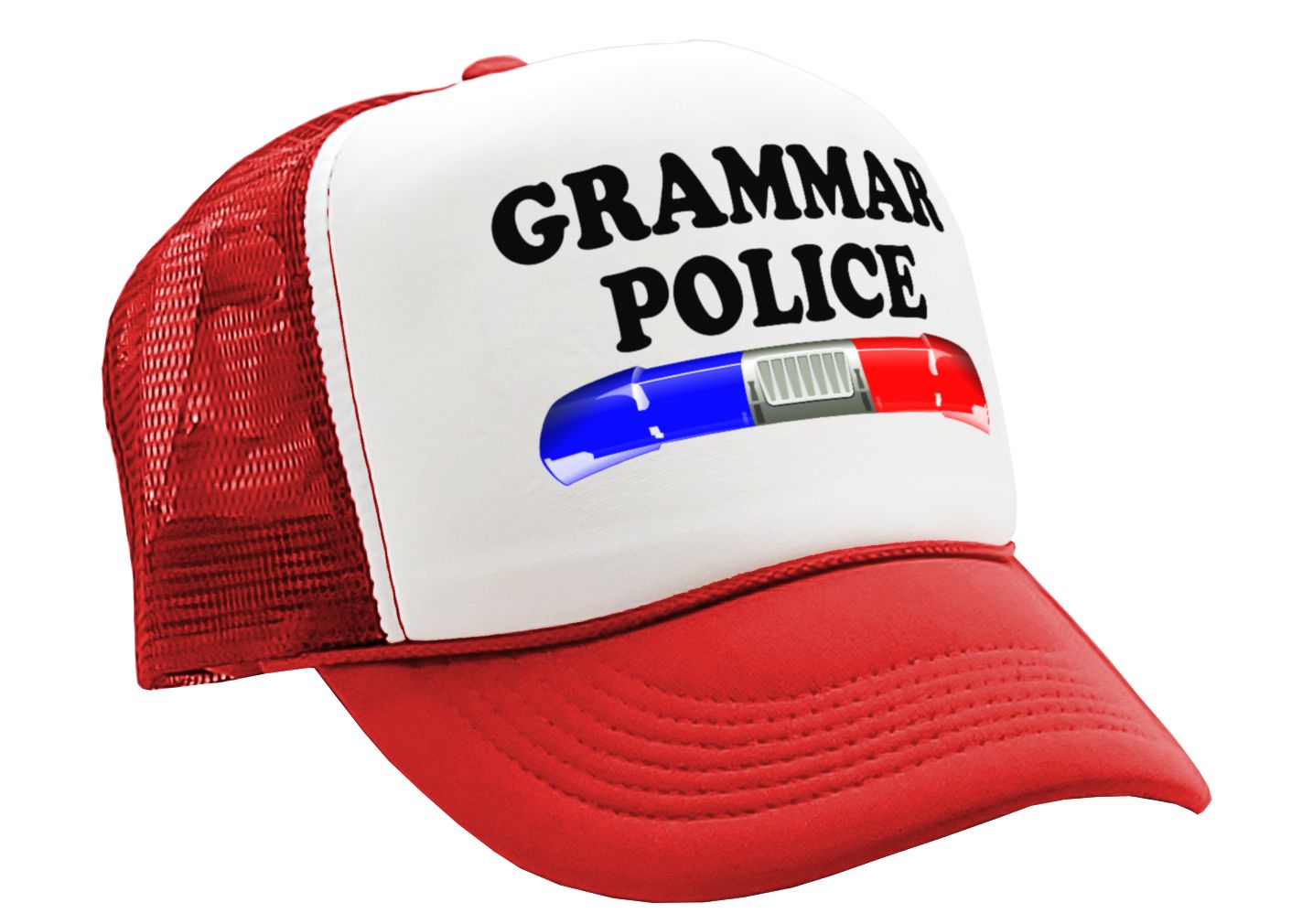 GRAMMAR POLICE - Five Panel Retro Style TRUCKER Cap