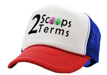 Load image into Gallery viewer, TWO SCOOPS - 2 TERMS - Five Panel Retro Style TRUCKER Cap
