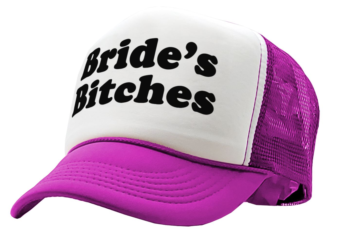 BRIDE'S BITCHES - wedding marriage party bride - Vintage Retro Style Trucker Cap Hat - Five Panel Retro Style TRUCKER Cap