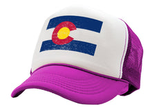 Load image into Gallery viewer, COLORADO FLAG - coloradan mountain state - Adult Trucker Cap Hat - Five Panel Retro Style TRUCKER Cap
