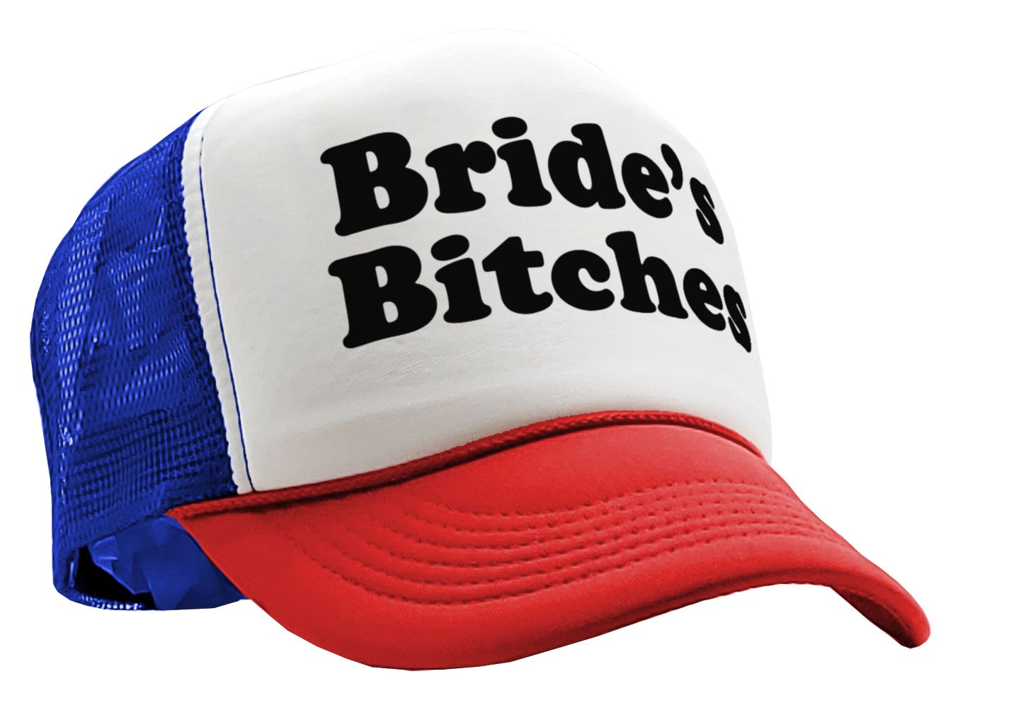 BRIDE'S BITCHES - wedding marriage party bride - Vintage Retro Style Trucker Cap Hat - Five Panel Retro Style TRUCKER Cap