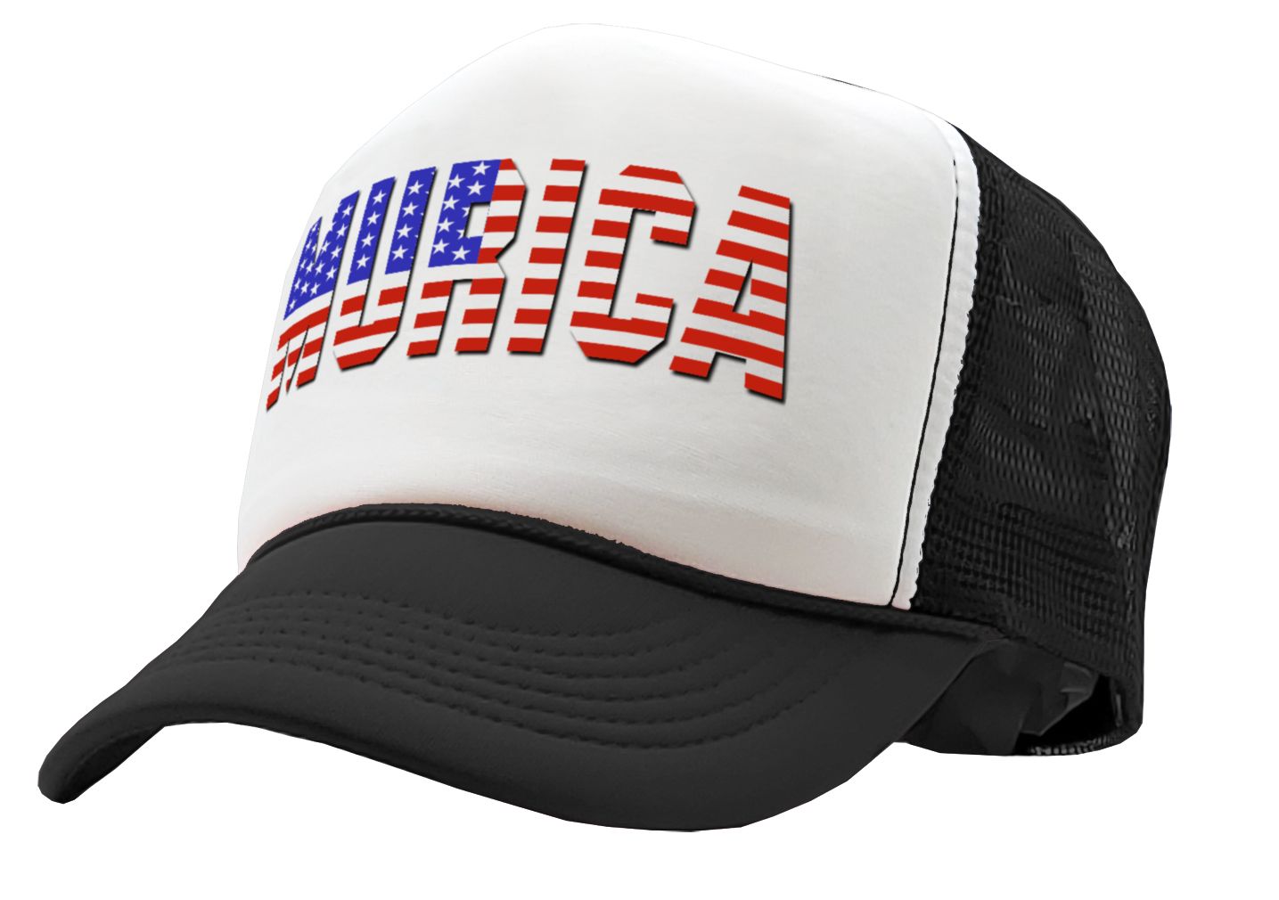 Adjustable Snap Back Trucker Cap Hat - MURICA - america 4th july independence day