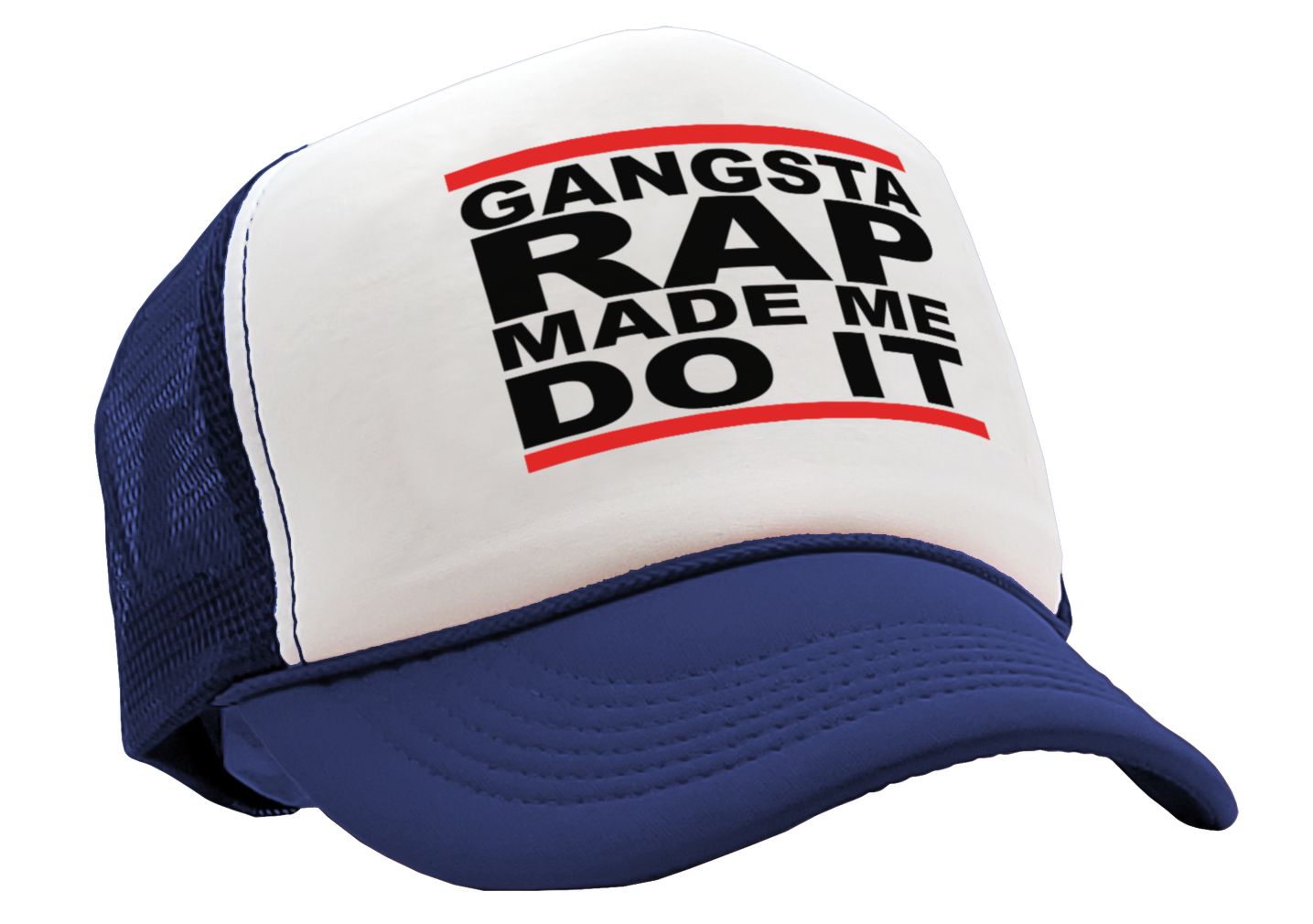 GANGSTA RAP Made Me Do It - gangster hip hop - Vintage Retro Style Trucker Cap Hat - Five Panel Retro Style TRUCKER Cap