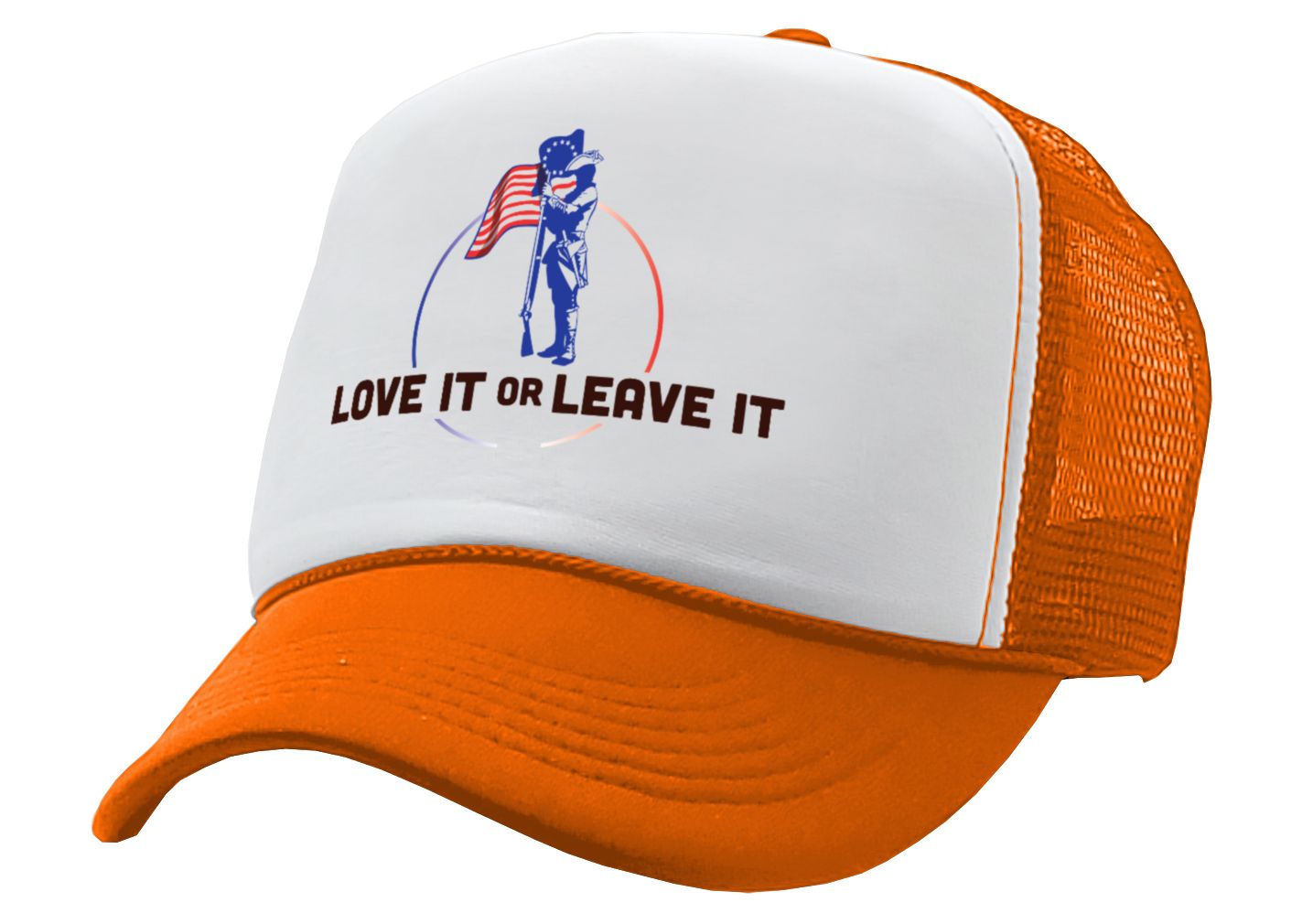 LOVE IT or LEAVE - America usa patriot murica - Vintage Retro Style Trucker Cap Hat