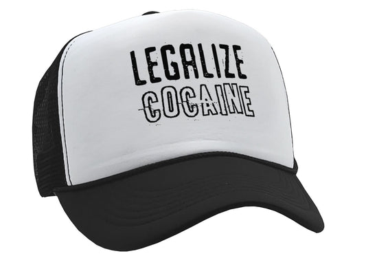 Legalize Cocaine - Vintage Retro Style Trucker Cap Hat - Five Panel Retro Style TRUCKER Cap