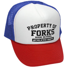 Load image into Gallery viewer, Forks High School Trucker Hat - Mesh Cap - Five Panel Retro Style TRUCKER Cap
