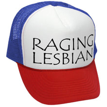 Load image into Gallery viewer, RAGING LESBIAN - lgbtq spectrum gay rights - Vintage Retro Style Trucker Cap Hat - Five Panel Retro Style TRUCKER Cap
