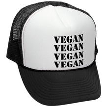 Load image into Gallery viewer, VEGAN - vegetarian animal rights - Retro Vintage Style Baseball Trucker Cap Hat - Five Panel Retro Style TRUCKER Cap
