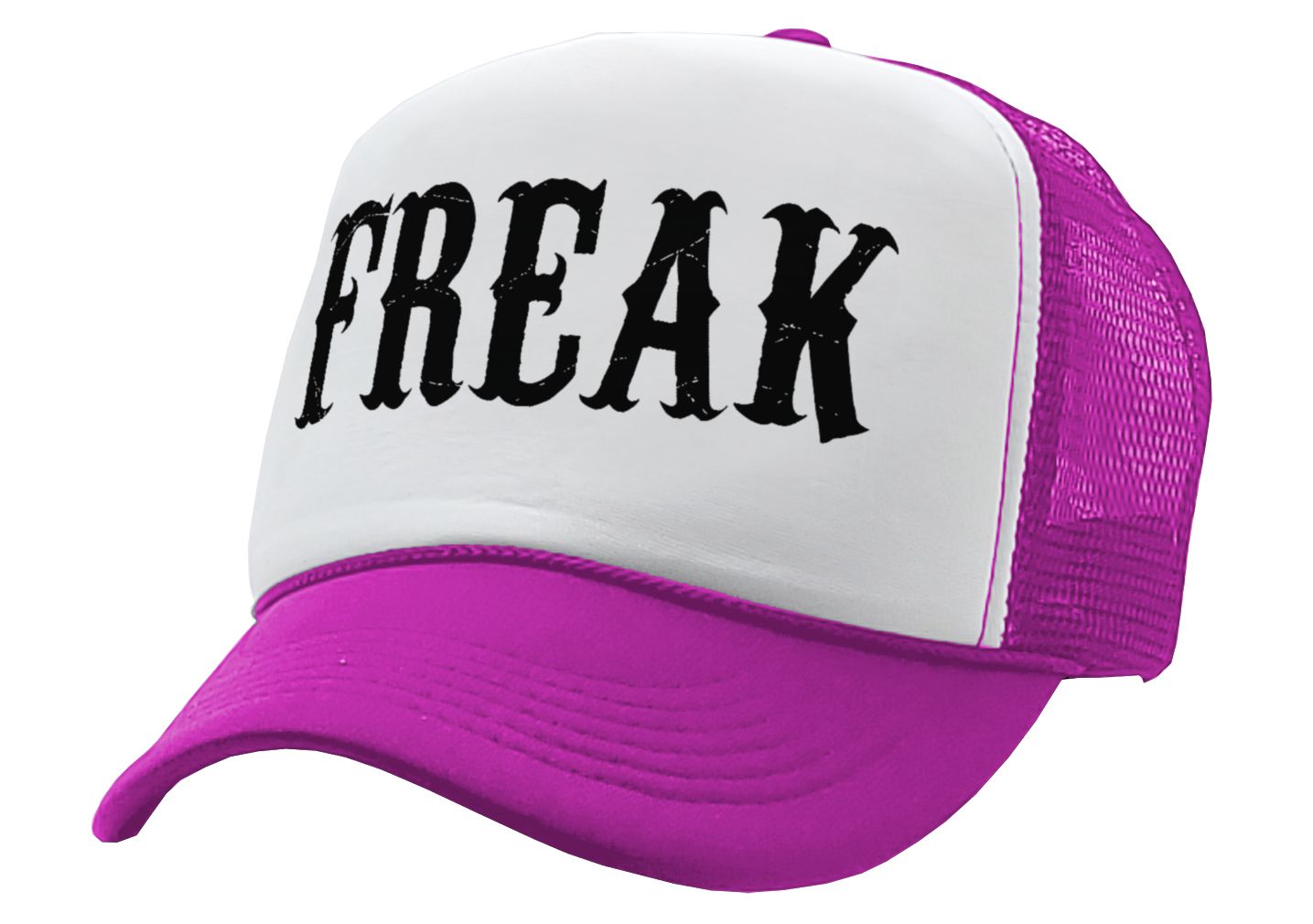 FREAK - sexy party college frat - Vintage Retro Style Trucker Cap Hat - Five Panel Retro Style TRUCKER Cap