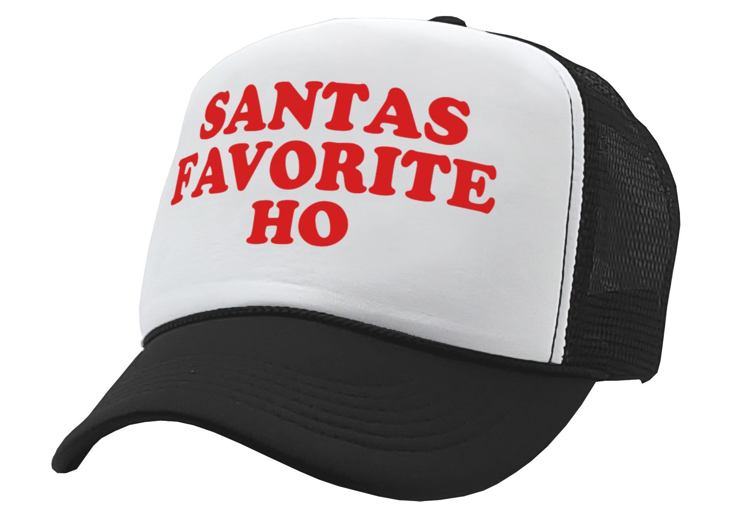 SANTAS FAVORITE HO - christmas claus funny - Vintage Retro Style Trucker Cap Hat - Five Panel Retro Style TRUCKER Cap