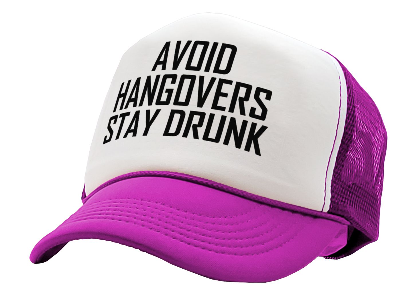 AVOID HANGOVERS - Stay Drunk - funny joke - Vintage Retro Style Trucker Cap Hat - Five Panel Retro Style TRUCKER Cap