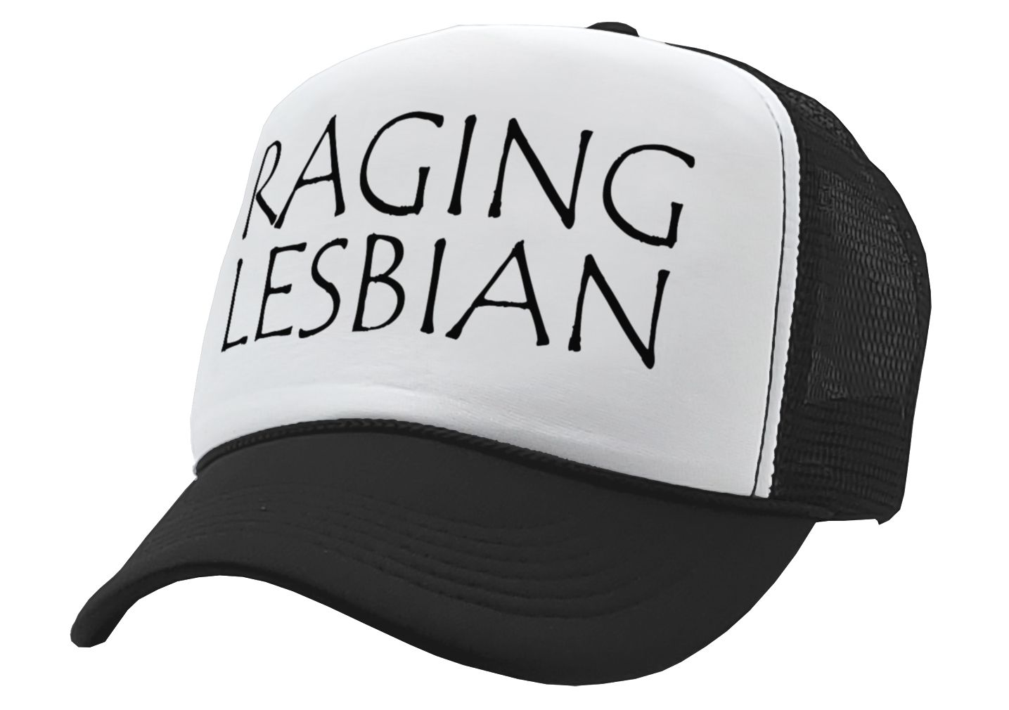 RAGING LESBIAN - lgbtq spectrum gay rights - Vintage Retro Style Trucker Cap Hat - Five Panel Retro Style TRUCKER Cap