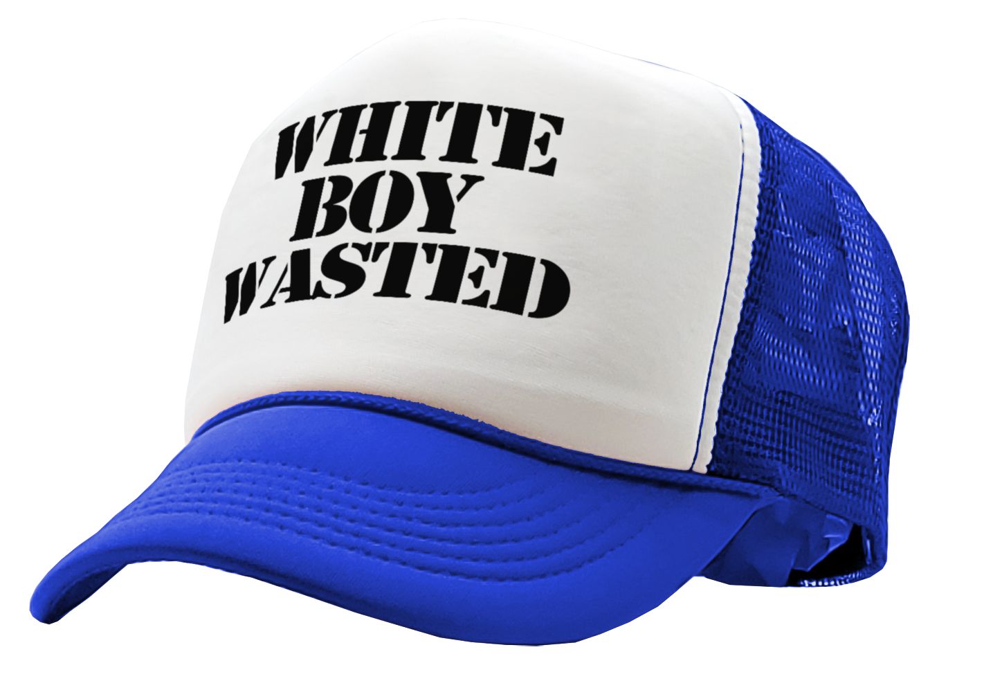 White Boy Wasted - Five Panel Retro Style TRUCKER Cap