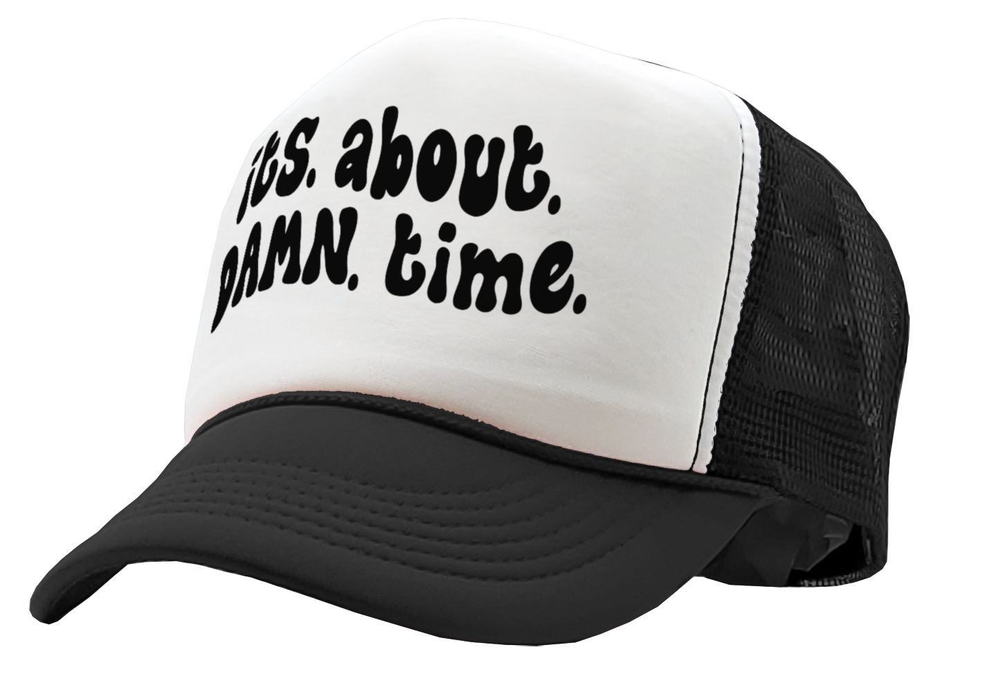 its. about. damn. time. - viral video - Vintage Retro Style Trucker Cap Hat - Five Panel Retro Style TRUCKER Cap