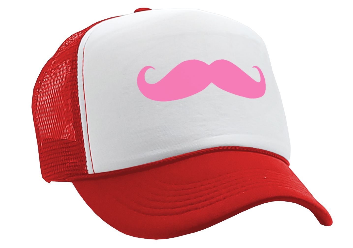 PINK MUSTACHE - Five Panel Retro Style TRUCKER Cap