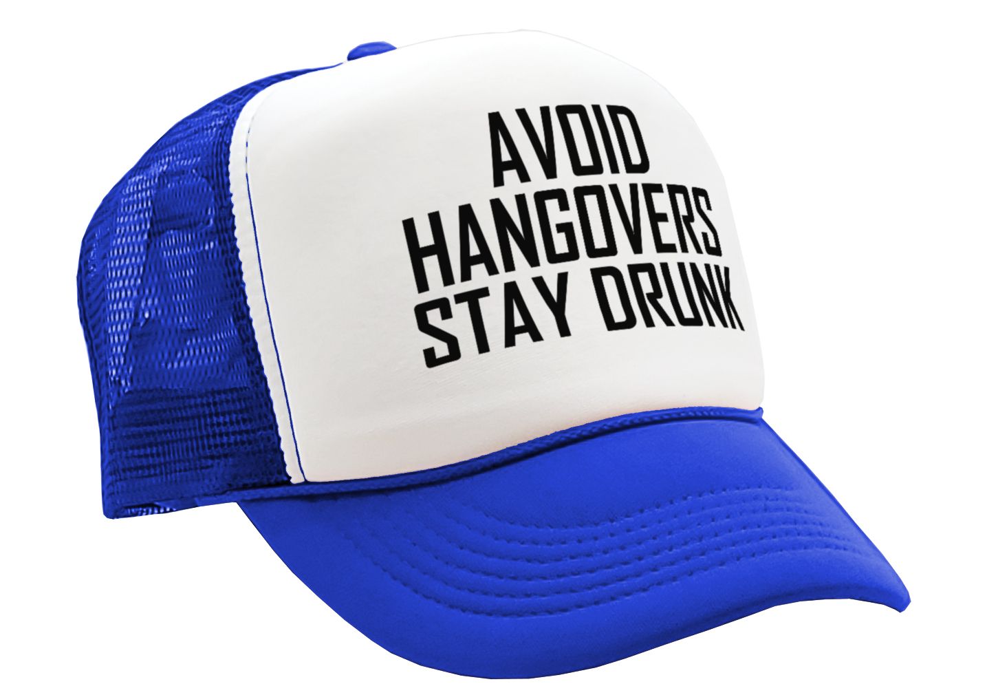 AVOID HANGOVERS - Stay Drunk - funny joke - Vintage Retro Style Trucker Cap Hat - Five Panel Retro Style TRUCKER Cap