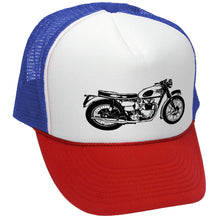 Load image into Gallery viewer, Old Motorcycle Trucker Hat - Mesh Cap - Five Panel Retro Style TRUCKER Cap
