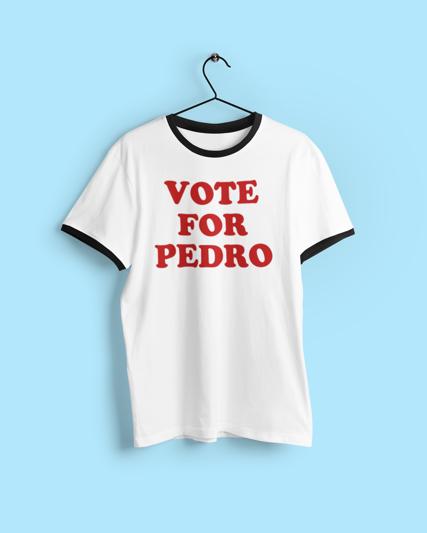 VOTE FOR PEDRO - Cotton Black/White Ringer