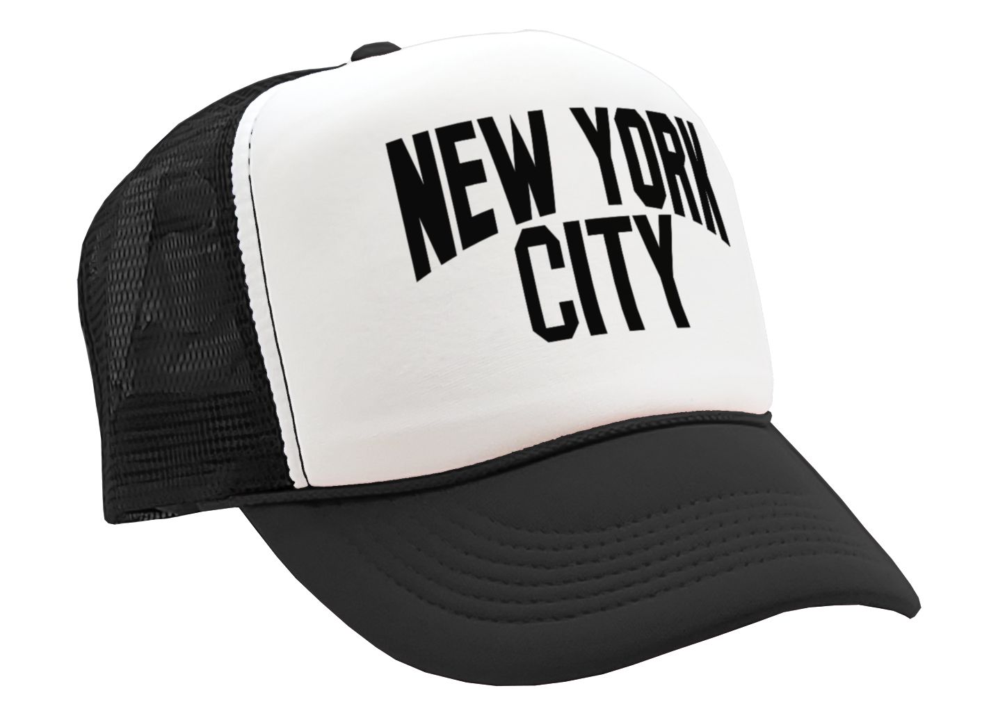 NEW YORK CITY - retro mod lennon meme - Vintage Retro Style Trucker Cap Hat - Five Panel Retro Style TRUCKER Cap