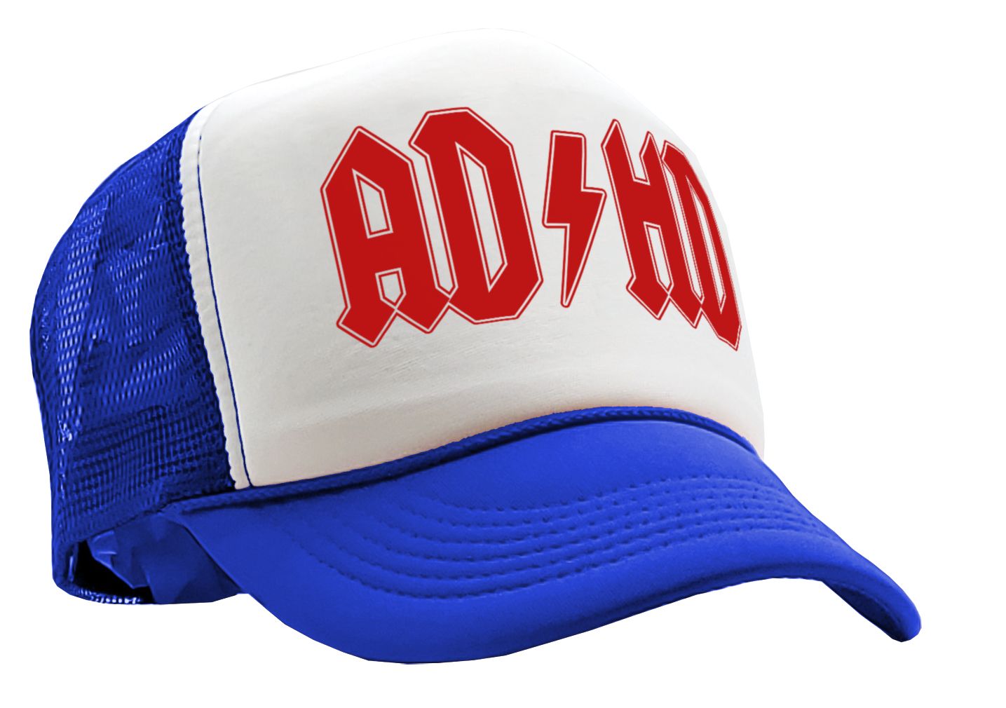 AD-HD - funny science joke music - Vintage Retro Style Trucker Cap Hat - Five Panel Retro Style TRUCKER Cap