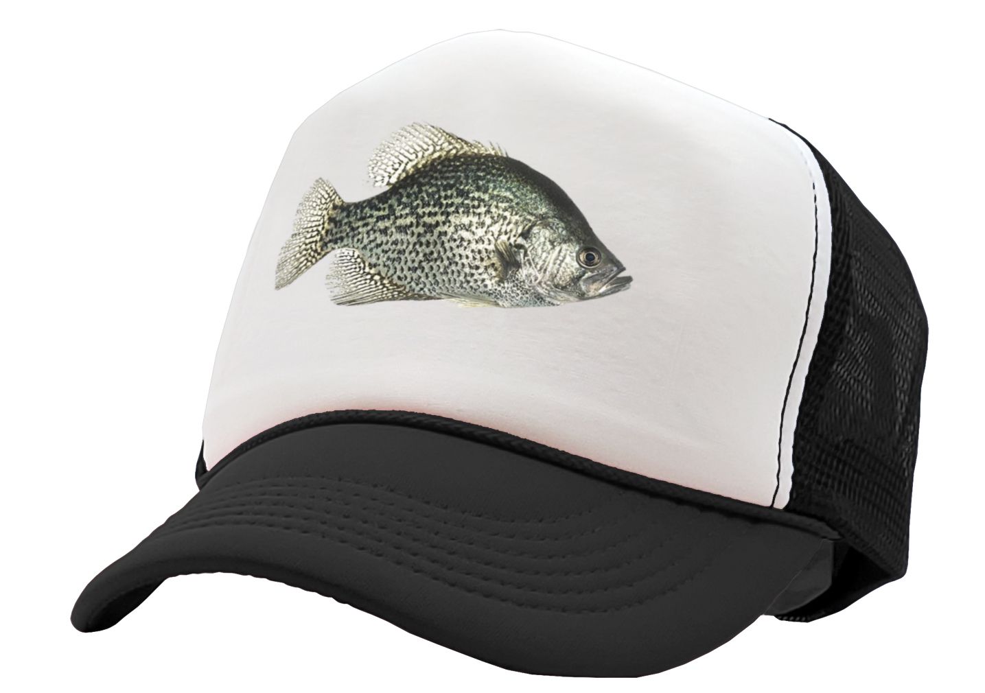 BLACK CRAPPIE - lake fish pond angler fishing - Adjustable Snap Back Trucker Cap Hat