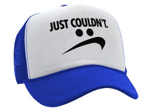 Load image into Gallery viewer, JUST COULDN&#39;T - do it parody - Five Panel Retro Style TRUCKER Cap
