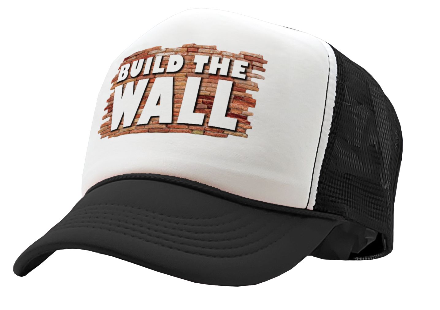 BUILD THE WALL - Five Panel Retro Style TRUCKER Cap