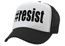 Load image into Gallery viewer, RESIST - hashtag resistance movement fight - Vintage Retro Style Trucker Cap Hat - Five Panel Retro Style TRUCKER Cap
