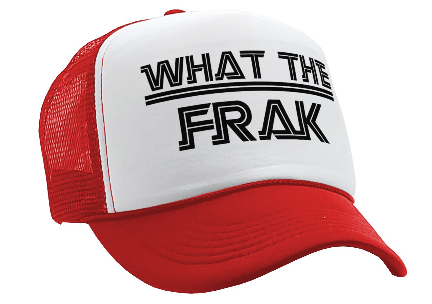 WHAT THE FRAK - galactica sci fi space 80's - Vintage Retro Style Trucker Cap Hat - Five Panel Retro Style TRUCKER Cap