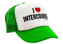 Load image into Gallery viewer, I HEART INTERCOURSE pennsylvania pa joke - Vintage Retro Style Trucker Cap Hat - Five Panel Retro Style TRUCKER Cap
