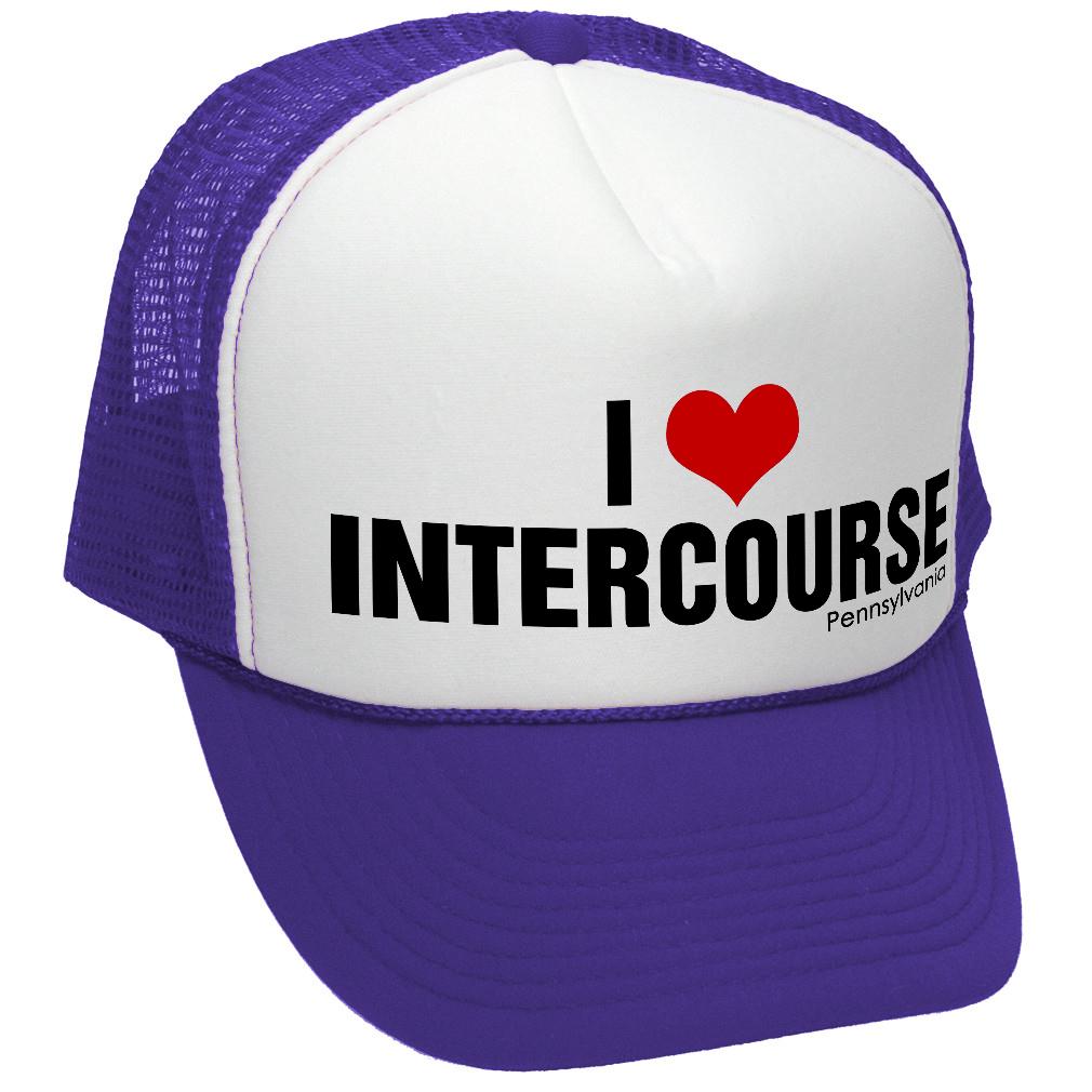 I HEART INTERCOURSE pennsylvania pa joke - Vintage Retro Style Trucker Cap Hat - Five Panel Retro Style TRUCKER Cap