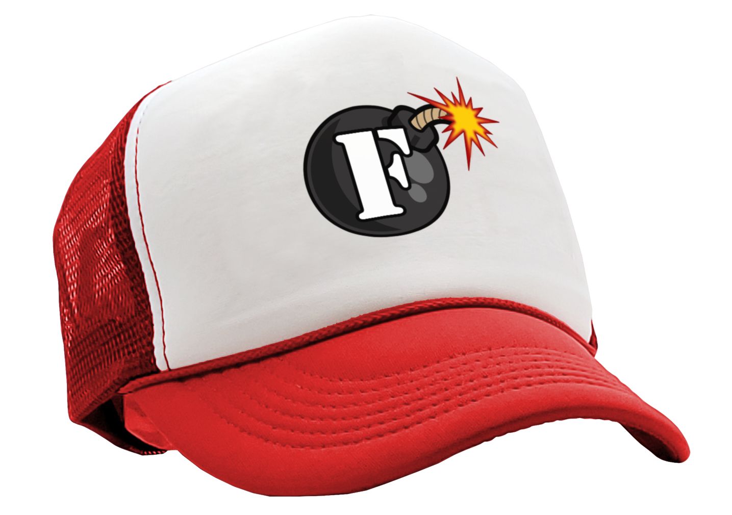 F BOMB - Five Panel Retro Style TRUCKER Cap