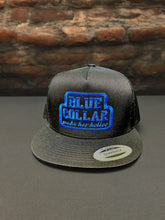 Load image into Gallery viewer, Blue Collar Make Her Holler - Adjustable Snapback Trucker Hat
